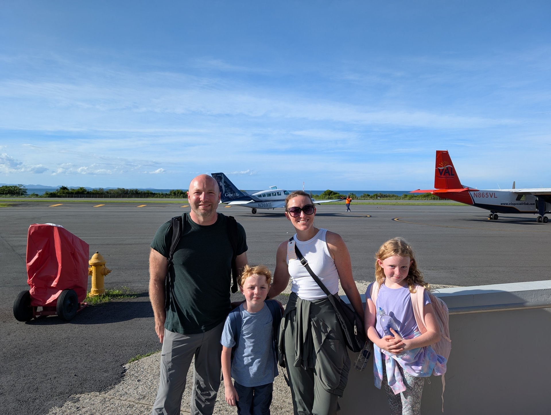 Family travel surprise at the airport